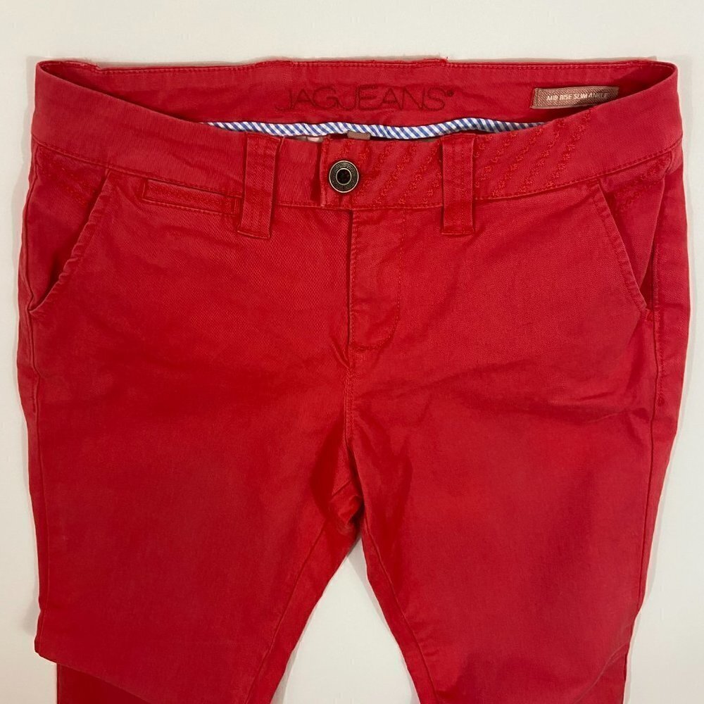 JAG Jeans Women's Size 4 (29 x 26) Mid Rise Ankle Skinny Cropped Coral - Picture 5 of 10
